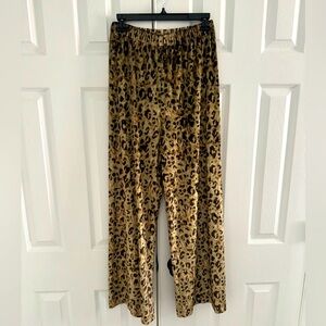 Anthropologie, high waisted, velvet, flowy pants